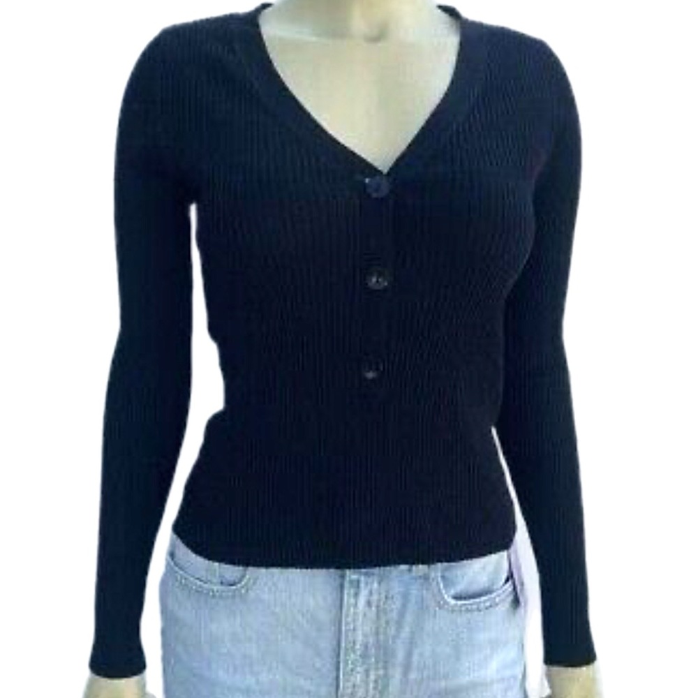 Leith Ribbed V Neck Top
